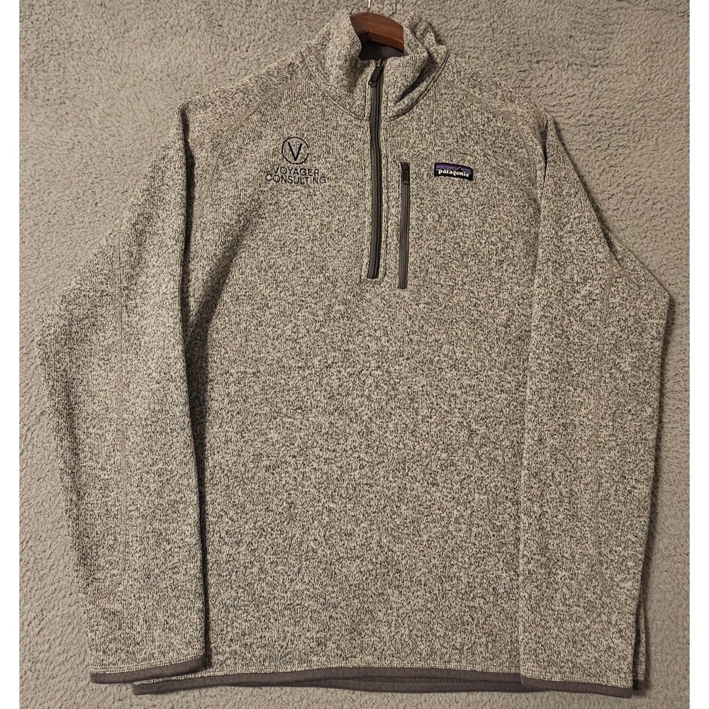 Patagonia Better Sweater Jacket Fleece Mens Medium Gray 1/4 Zip LOGO 25522